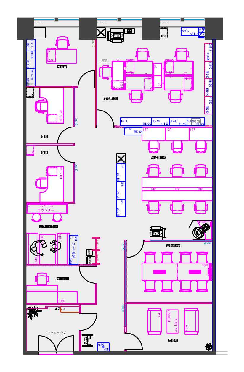 オフィスサンプルレイアウト100