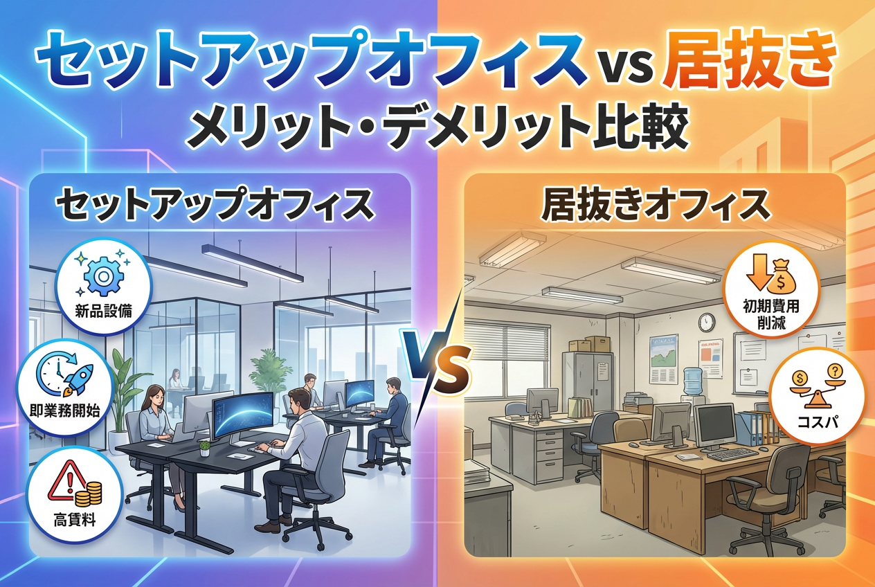 セットアップオフィス vs 居抜き｜メリット・デメリット比較