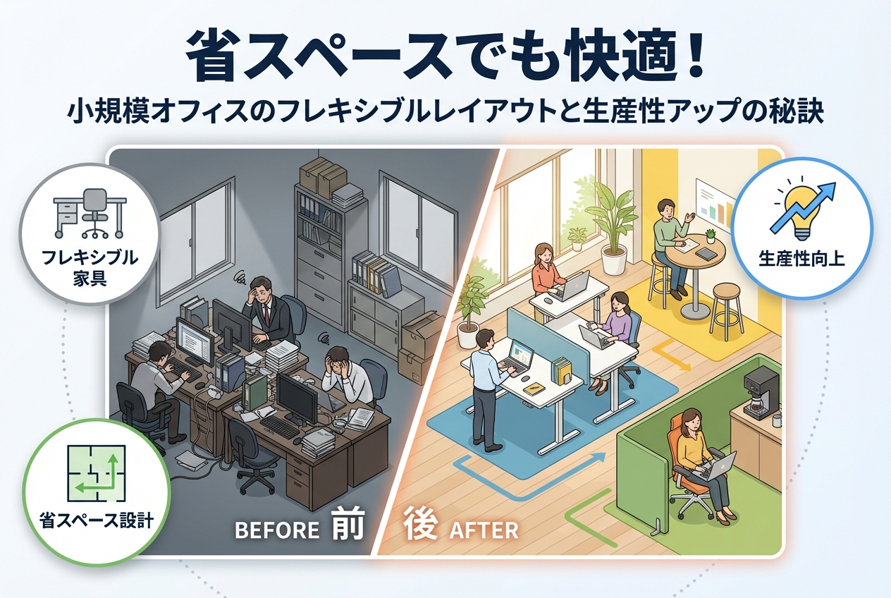 省スペースでも快適！小規模オフィスのフレキシブルレイアウトと生産性アップの秘訣