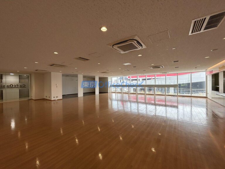（仮称）SHINWA BUILDING EAST 7階｜南砂町駅2分・約212坪の厨房付き旧食堂フロア（社員食堂・カフェ・イベントにも／東側眺望のハイサッシ）