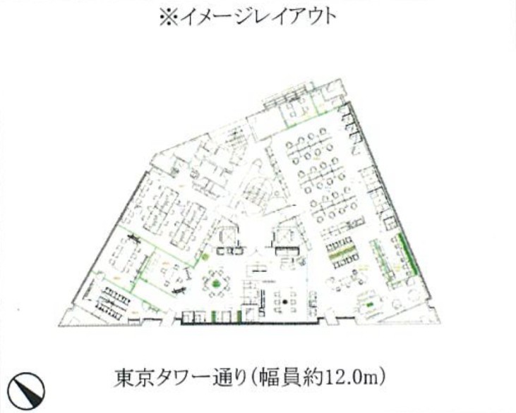 32芝公園ビル 9階 フロア図（イメージレイアウト）