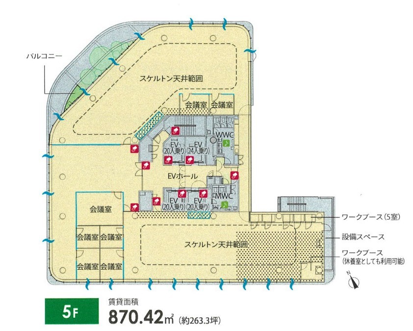 WORK VILLA YAESU 5階 平面図