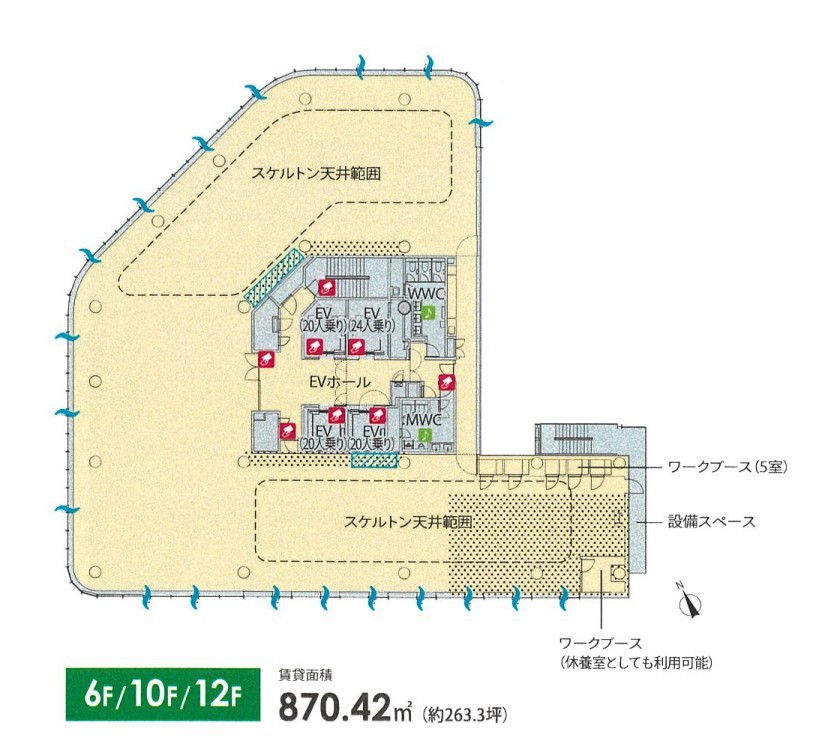 WORK VILLA YAESU 12階 平面図
