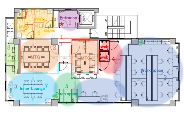 AZXIA BLD. 両国 2階 レイアウト図